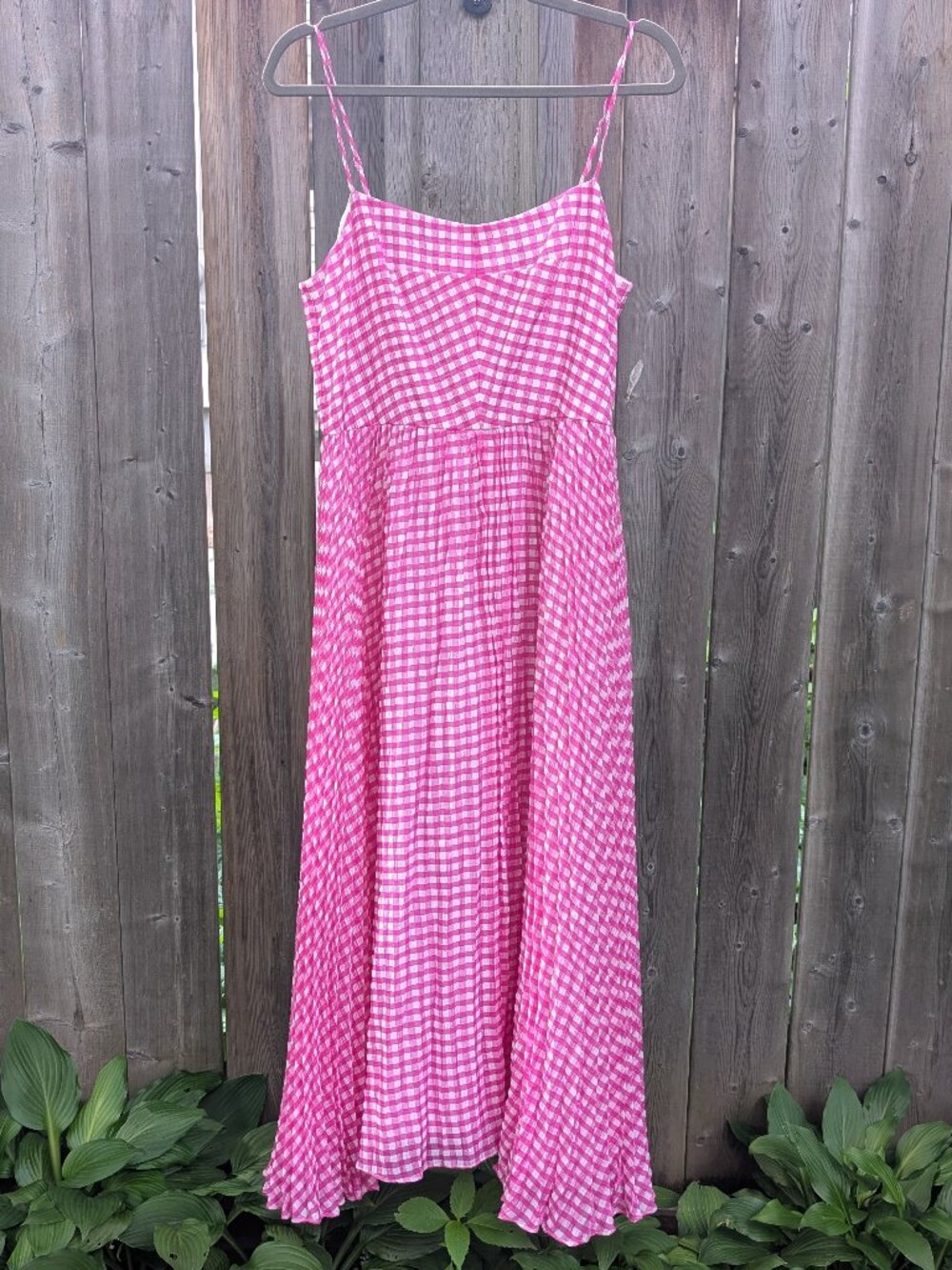 Pink and White Gingham Jcrew dress (12)